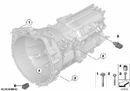Şanzıman, Bağlantı/Montaj parçaları diagram for BMW 5 Series F11 528i