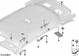 MOUNTING PARTS, ROOF ANTENNA diagram for BMW 5 Series F11 550i