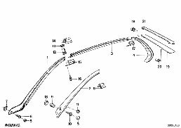 MOULDING DRIP MOULDING diagram for BMW 7 Series E23 733i