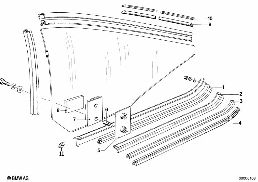REAR WINDOW WEATHER STRIP diagram for BMW 6 Series E24 633CSi