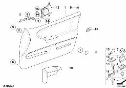 DOOR TRIM PANEL, FRONT diagram for BMW 3 Series E36 M3