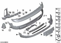 TRIM COVER, REAR diagram for BMW MINI Clubman R55 LCI Cooper S