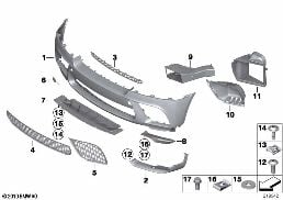 F パフォーマンス エアロ - 交換部品 diagram for BMW X6 E71 30dX