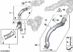 Сист.впуска воздуховода наддув.возд./AGR diagram for BMW 5 Series F11 535d