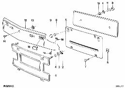 LICENCE PLATE BASE diagram for BMW 6 Series E24 633CSi