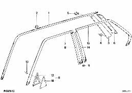 EXTERIOR TRIM / GRILL diagram for BMW 5 Series E28 M535i