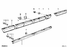 MOULD.ROCK.PANEL-FENDER/DOOR/COVERING diagram for BMW 7 Series E23 733i