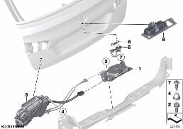 TAILGATE CLOSING SYSTEM diagram for BMW 5 Series F11 LCI M550dX