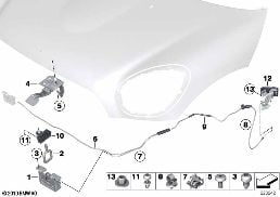 Frontklappe / Schliessystem diagram for BMW MINI Paceman R61 Cooper