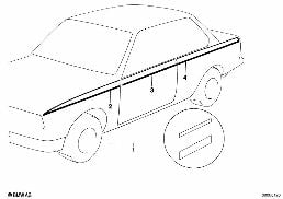 ORNAMENTAL STRIPS diagram for BMW 3 Series E30 325i