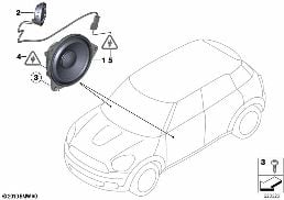 Einzelteile Lautsprecher Tür vorne diagram for BMW MINI Paceman R61 Cooper