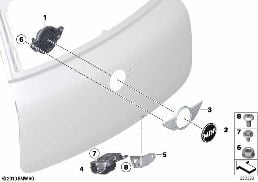 Heckklappe/Schliesssystem diagram for BMW MINI Paceman R61 Cooper