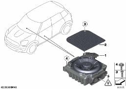 Einzelteile Zentralbass diagram for BMW MINI Paceman R61 Cooper