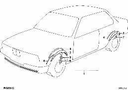 WHEEL OPENING COVER M TECHNIC diagram for BMW 6 Series E24 633CSi