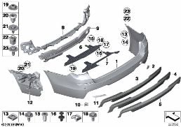 M TRIM, REAR diagram for BMW 5 Series F11 550i