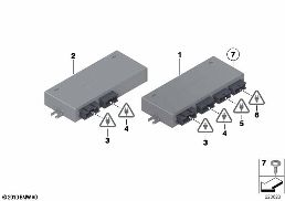 Styrenhet bakre funktionsmodul diagram for BMW 5 Series F11 535iX