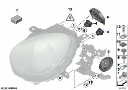 Einzelteile Scheinwerfer diagram for BMW MINI Paceman R61 Cooper