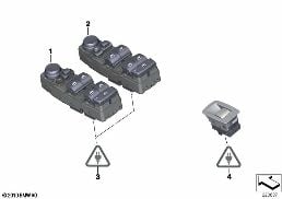 OPERATING UNIT, SWITCH MODULE, DOOR diagram for BMW X3 F25 28iX