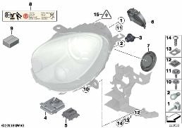 Einzelteile Scheinwerfer Xenon diagram for BMW MINI Paceman R61 Cooper