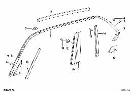 Äussere Blenden / Ziergitter diagram for BMW 7 Series E32 750iL