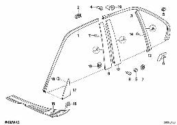 EXTERIOR TRIM / GRILL diagram for BMW 5 Series E34 M5 3.8
