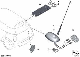 Einzelteile Dachantenne diagram for BMW MINI Paceman R61 Cooper