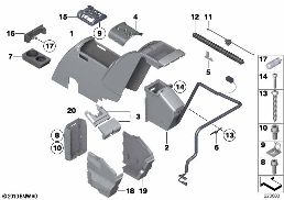Chladnička, střední konzola zadní diagram for BMW Rolls-Royce Phantom RR1 Phantom