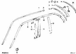 Externe afdekkingen / Gril diagram for BMW 3 Series E30 324td