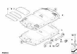Dachhimmel / Haltegriff diagram for BMW MINI R56 Cooper