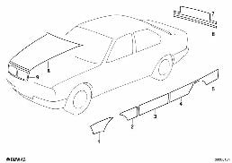 STICKER POLICE, FIRE-BRIGADE, PARAMEDIC diagram for BMW 3 Series E36 323i