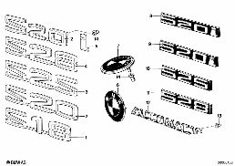 แผ่นป้าย / ตัวอักษร diagram for BMW 5 Series E12 525