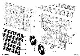 Emblèmes / plaques diagram for BMW 5 Series E12 520