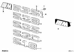 Emblèmes / plaques diagram for BMW 5 Series E12 520