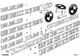 Embleme / Schriftzüge diagram for BMW 6 Series E24 628CSi