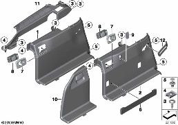 LEFT TRUNK TRIM diagram for BMW 5 Series F11 550i