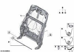 SEAT, FRONT, BACKREST FRAME