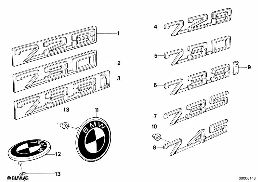 EMBLEMS / LETTERINGS diagram for BMW 7 Series E23 733i