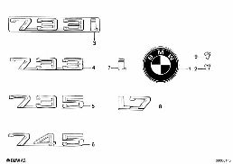 EMBLEMS / LETTERINGS diagram for BMW 7 Series E23 733i