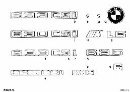 EMBLEMS / LETTERINGS diagram for BMW 6 Series E24 633CSi