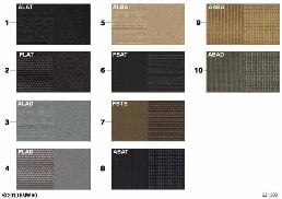 SAMPLE PAGE, UPHOLSTERY COLORS, FABRIC diagram for BMW 5 Series E60 523i