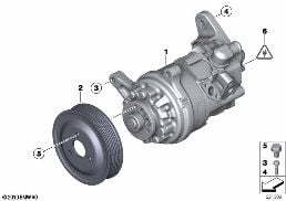 POWER STEERING PUMP/ADAPTIVE DRIVE diagram for BMW X6 E71 30dX