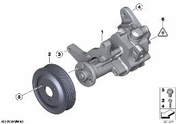 POWER STEERING PUMP diagram for BMW X6 E71 30dX