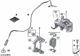 Hinterradbremse-Bremsbelag-Fühler diagram for BMW MINI Paceman R61 Cooper