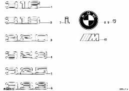 EMBLEMS / LETTERINGS diagram for BMW 3 Series E30 325i