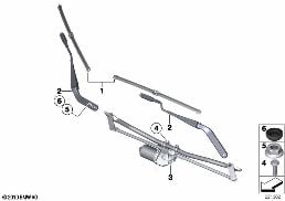 Braccio/spazzola tergicristallo diagram for BMW MINI Paceman R61 Cooper