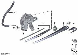 Einzelteile Heckscheibenwischanlage diagram for BMW MINI R56 Cooper
