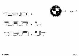 Embleme / Schriftzüge diagram for BMW 7 Series E32 750iL