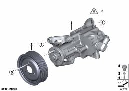 Hidrolik direksiyon pompası diagram for BMW X5 E70 LCI 35iX