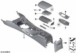RETROFIT EQUIPM. ARMREST CENTER CONSOLE diagram for BMW X1 E84 23dX