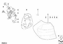 REAR LIGHT diagram for BMW 1 Series E87 LCI 123d